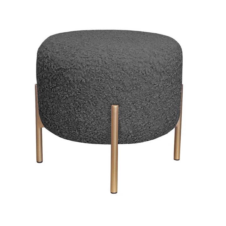 Табуретка Atos OLA LOFT, тъмно сива, 40x40x38см, златни крака