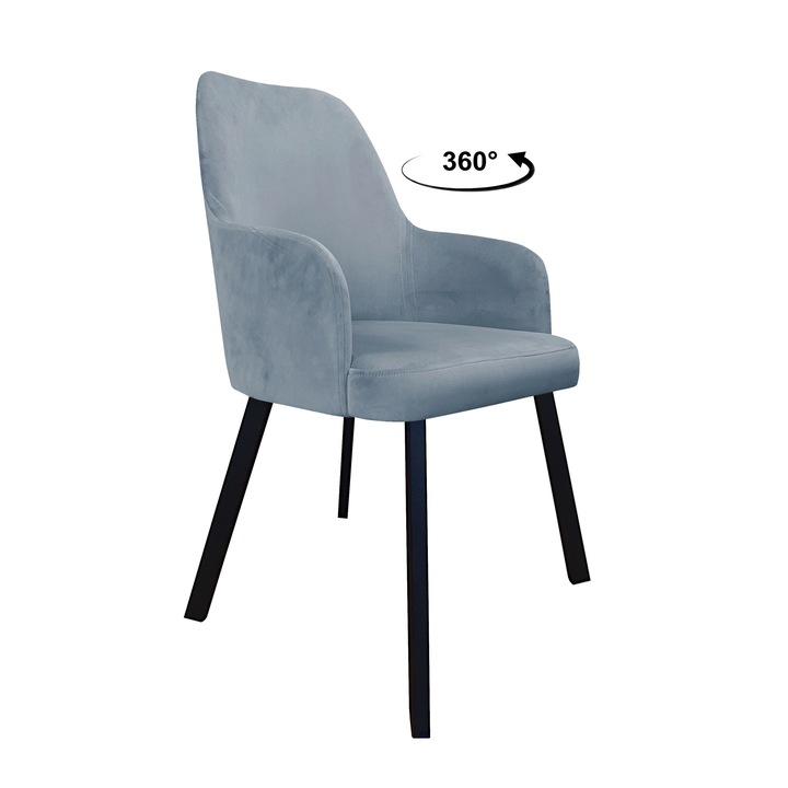 Atos WESTA forgószék, szürke-kék, 94x65x53cm, Kék anyag