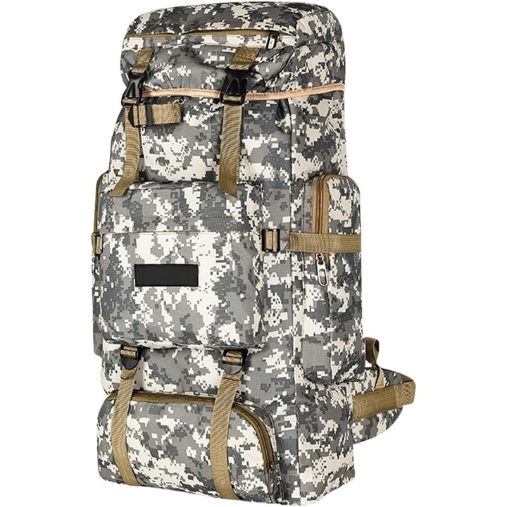 Vízálló katonai taktikai hátizsák 80L, nagyon hasznos túrázáshoz, kempingezéshez és utazáshoz 30x22x84 cm álcázás