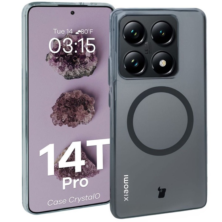 Калъф, Bizon Case CrystalO, Xiaomi 14T Pro, Прозрачен