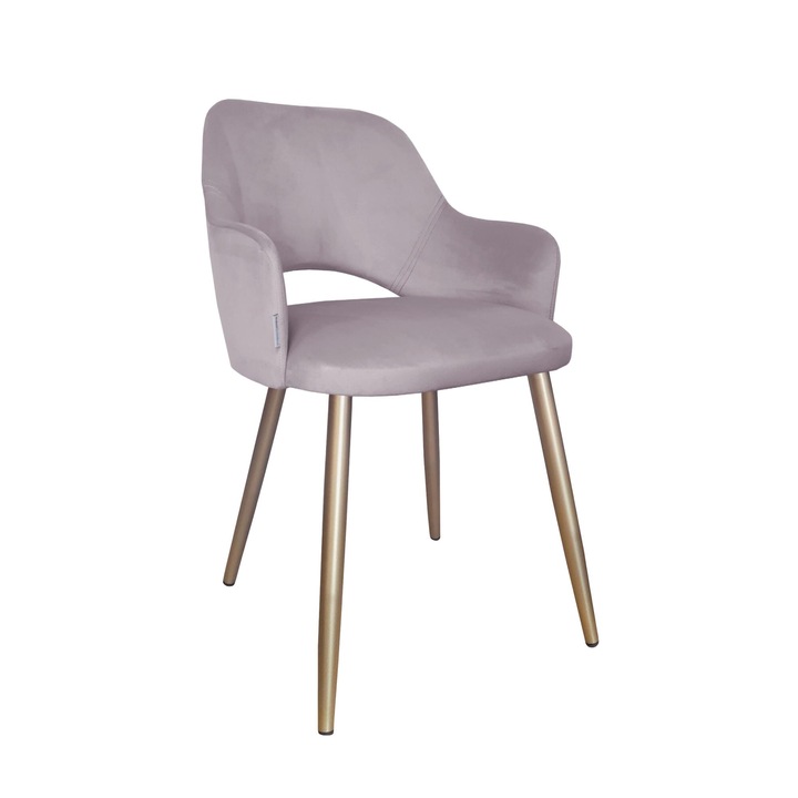 Atos Milano forgószék, arany talp, bársony anyag, rózsaszín szürke, 80x57x50cm