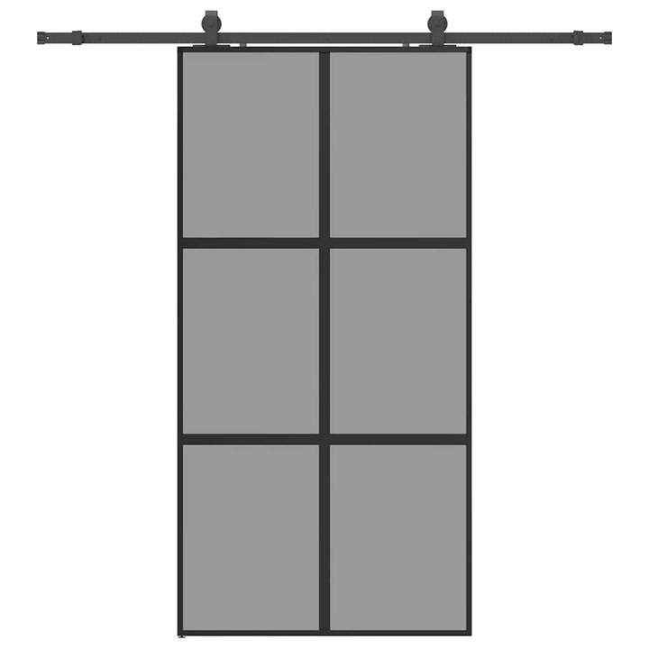 Usa glisanta cu set de feronerie vidaXL, neagra, sticla securizata, 32.02 Kg 3375888