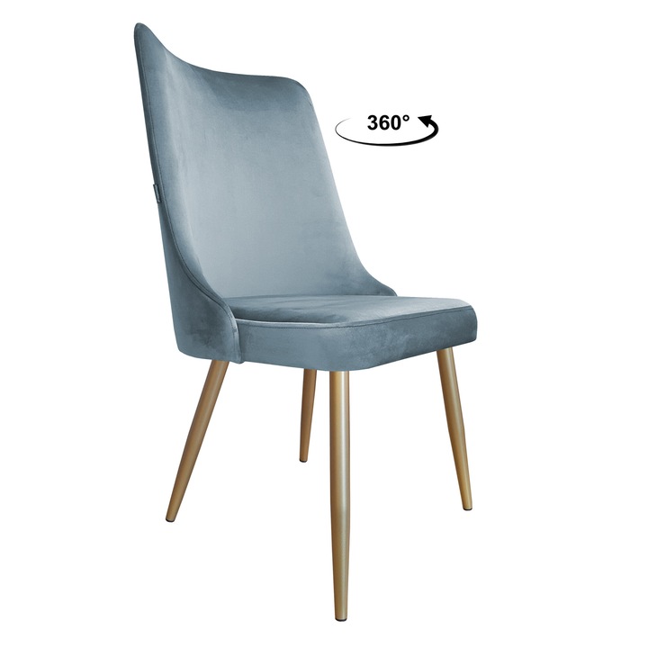 Atos Victor forgószék, szürke-kék Bluvel kárpit, méretei 50x50x99cm