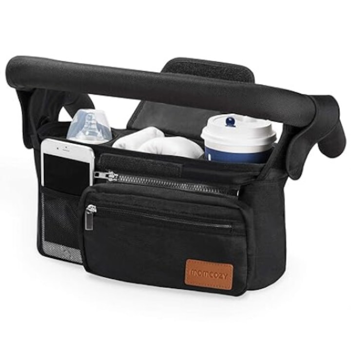 Geanta bebe pentru calatorie, Compartimente multiple, Negru