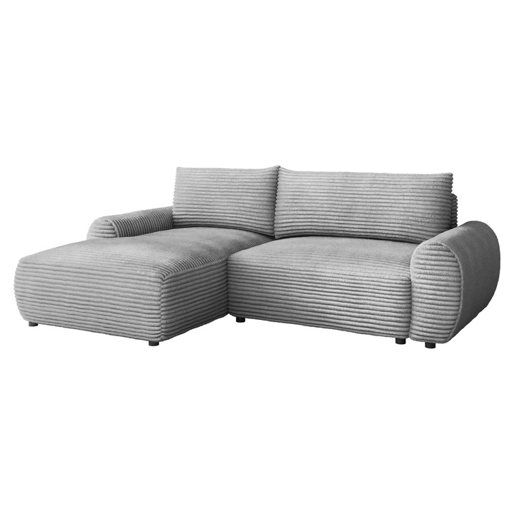 Coltar cu functie de dormit Ecenut Stanga, MIRJAN24, gri, 177x267x93 cm