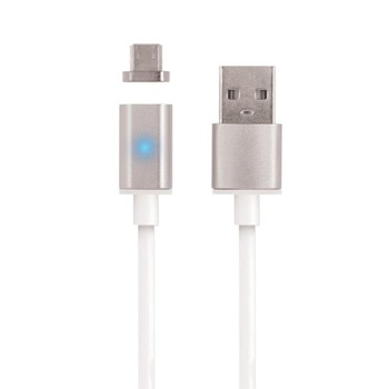 Cablu magnetic pentru incarcare si transfer de date Forever Micro-USB 1m Alb Cablu magnetic pentru incarcare si transfer de date Forever Micro-USB 1m Alb