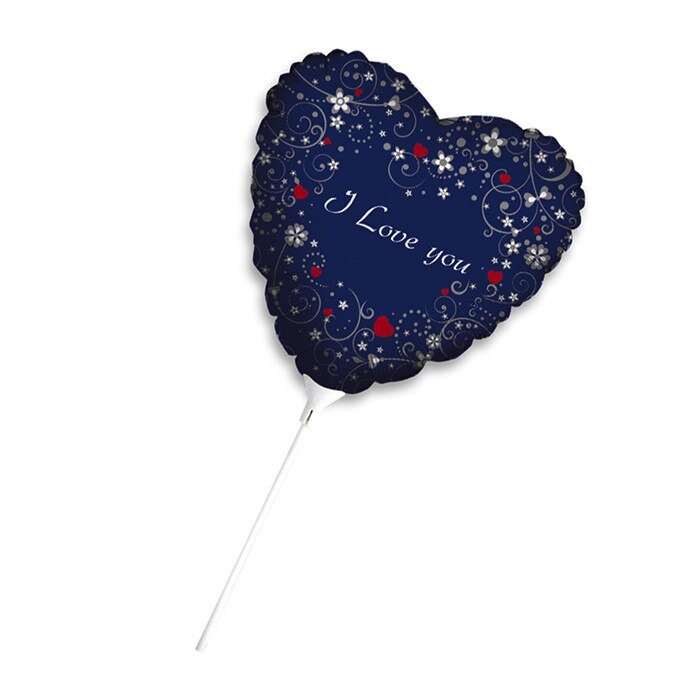 Balon Mylar, Inima Albastra, 25 cm, Love Message, Big Party
