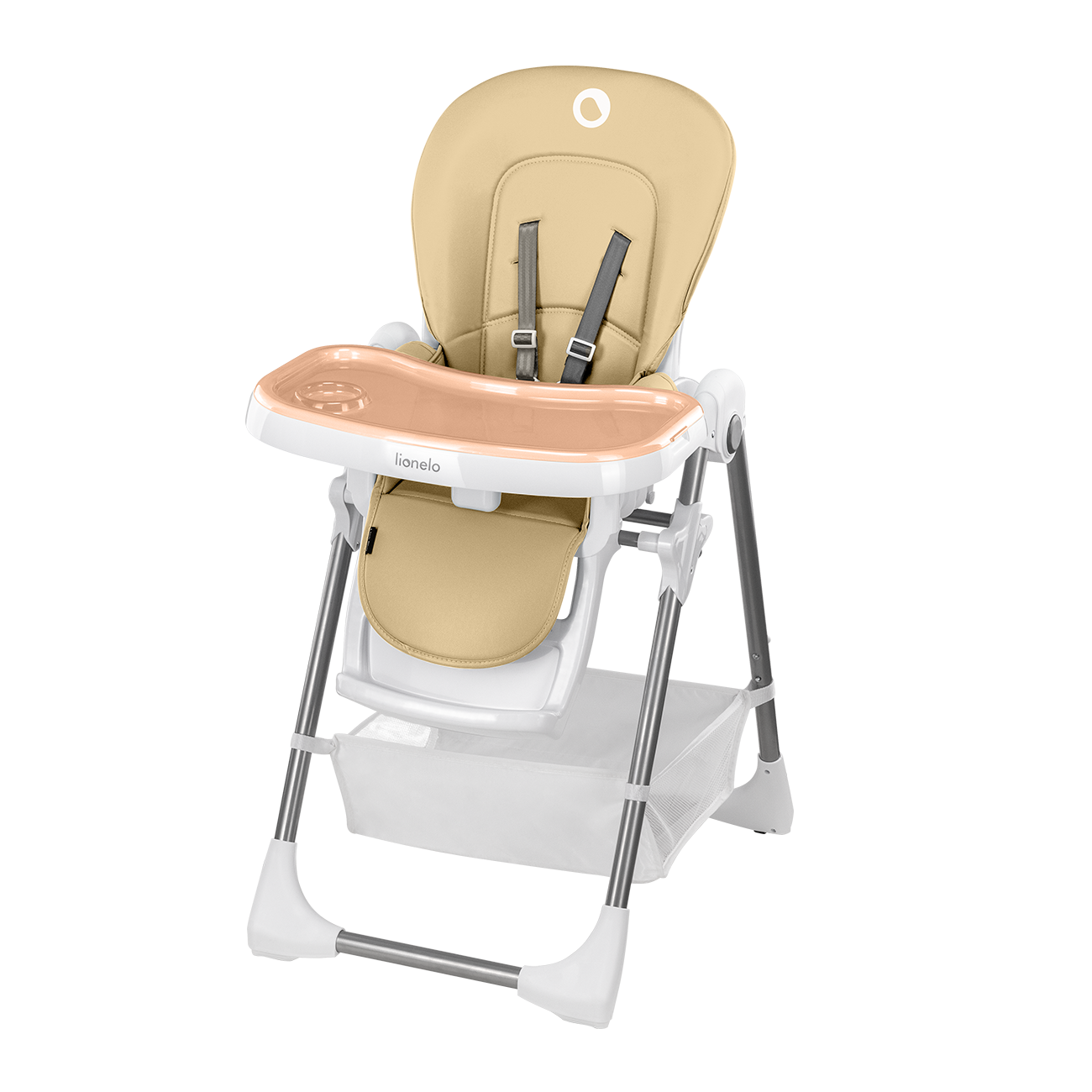 Scaun de masa copii, Lionelo, Linn Plus, din Metal, Bej