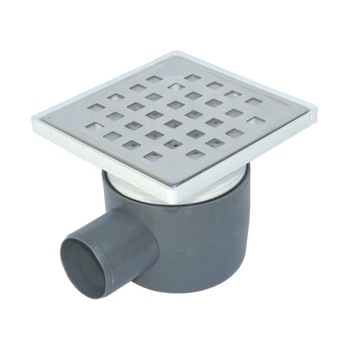 Sifon Pardoseala-H80 (colector, iesire laterala Ø50, cu inaltator, gratar INOX) Sifon Pardoseala-H80 (colector, iesire laterala Ø50, cu inaltator, gratar INOX)