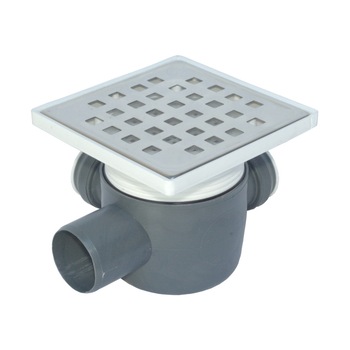 Sifon Pardoseala-H80 (2 intrari Ø40 stanga¶lel, iesire laterala Ø50, cu inaltator, gratar INOX) Sifon Pardoseala-H80 (2 intrari Ø40 stanga¶lel, iesire laterala Ø50, cu inaltator, gratar INOX)