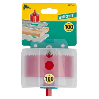 Carota Bi-Metal Wolfcraft 5493000, diametru 100 mm, adancime de taiere 40 mm Carota Bi-Metal Wolfcraft 5493000, diametru 100 mm, adancime de taiere 40 mm