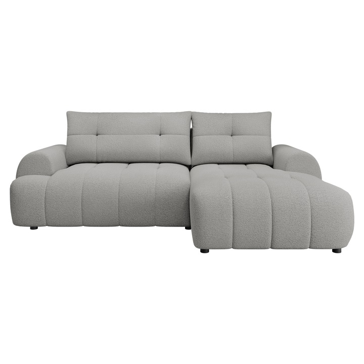 Coltar cu functie de dormit Liforti Dreapta, MIRJAN24, gri, 177x265x93 cm