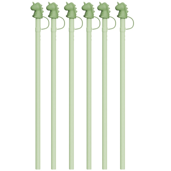 12-инчови силиконови сламки (с ръкав), съвместими с чаши от 40 oz 30 oz, пакет от 6 многократно използваеми сламки