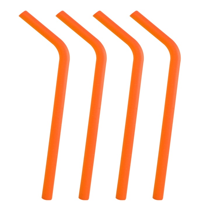 Paie lata reutilizabila din silicon - 9 pi lungime cu indoire curbata pentru pahare de 20 30 32 oz, flexibila si sigura pentru smoothie-uri!