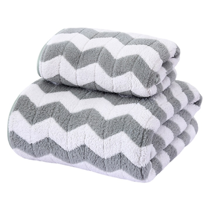 Комплект памучни кърпи, 2 големи кърпи 30x56", 4 малки кърпи 16x27", бързосъхнещи, леки