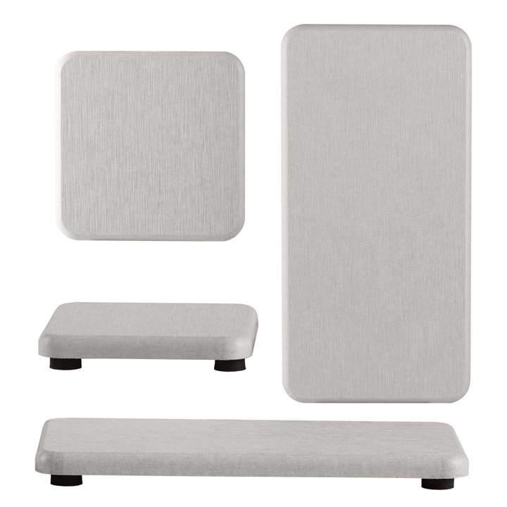 4 darab szárító tálca fürdőszobába, Enforose, diatomit kő, nedvszívó, szürke