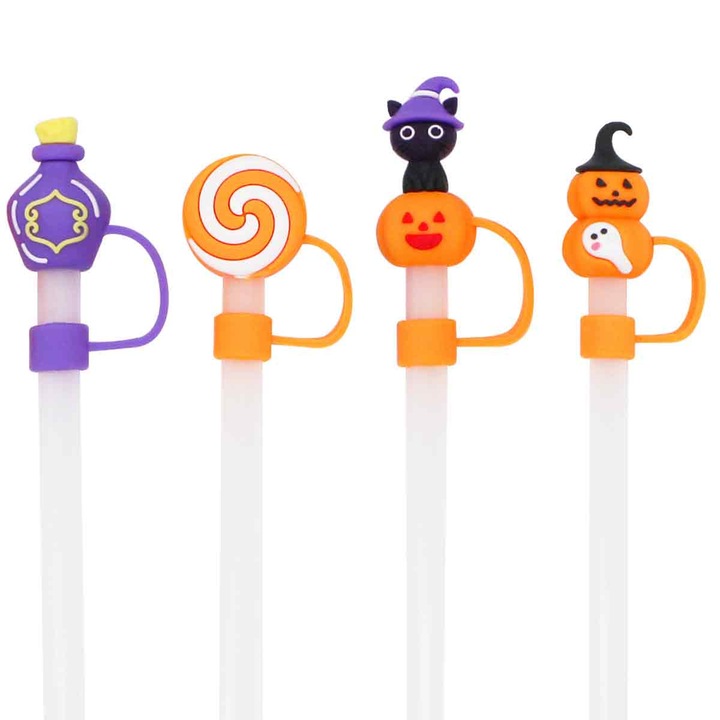 Силиконови капаци за сламки за чаши от 30 и 40 унции, капак за сламки 10 мм/0,4 инча за всички сламки 9-10 мм, многократна употреба, прахоустойчив защитен капак за бутилка за вода - 4 бр.