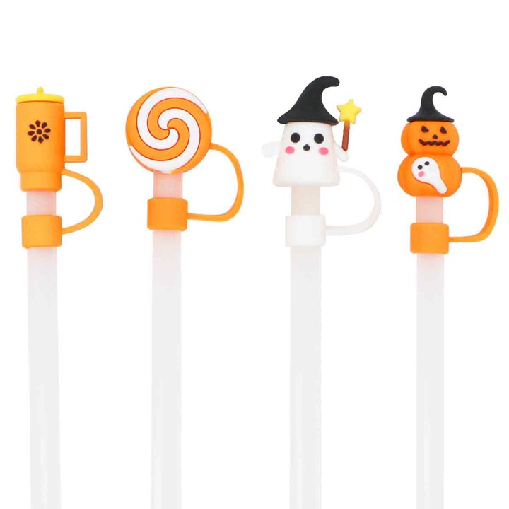 Силиконови капаци за сламки за чаши от 30 и 40 унции, капак за сламки 10 мм/0,4 инча за всички сламки 9-10 мм, многократна употреба, прахоустойчив защитен капак за бутилка за вода - 4 бр.