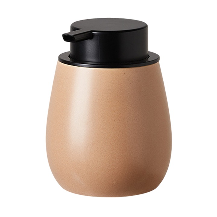 Konyhai szappanadagoló, kerámia, fekete, újrafelhasználható