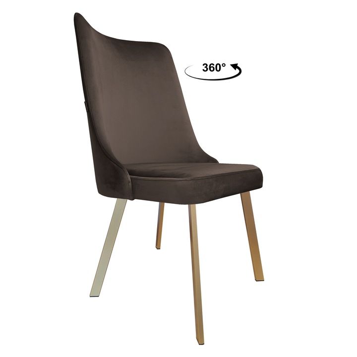 Atos, Въртящ се стол, тапицерия MAGIC VELVET, кафяв цвят, размери 50x50x99см