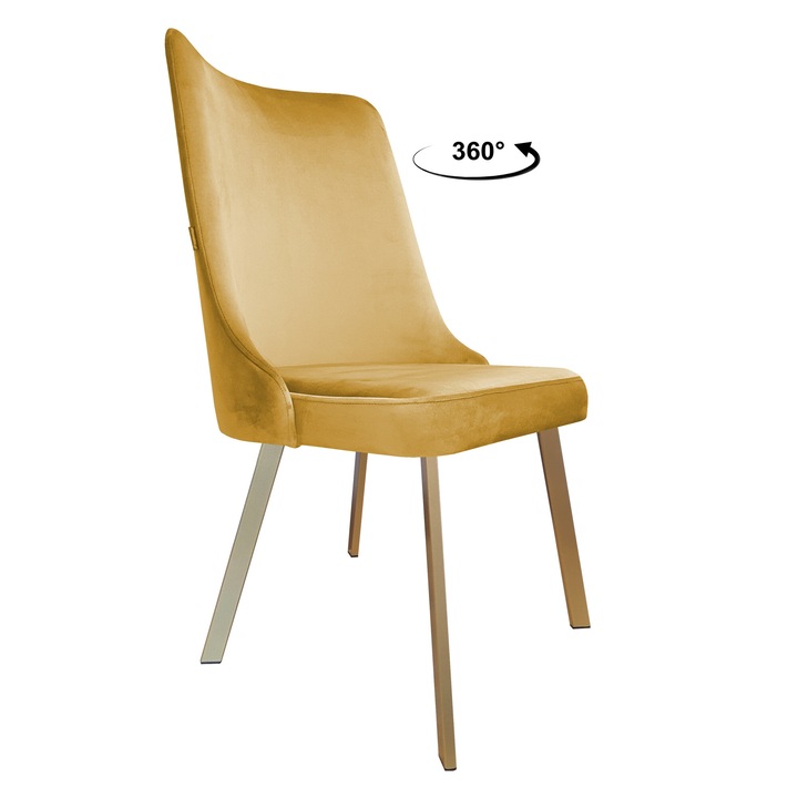 Atos, Въртящ се стол, тапицерия MAGIC VELVET, цвят мед, размери 50x50x99см