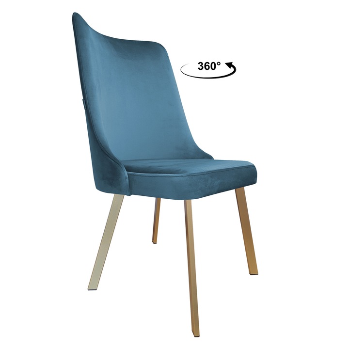 Forgószék, Atos, Magic Velvet kárpit, kék, 51cm ülőmagasság, 50x50cm