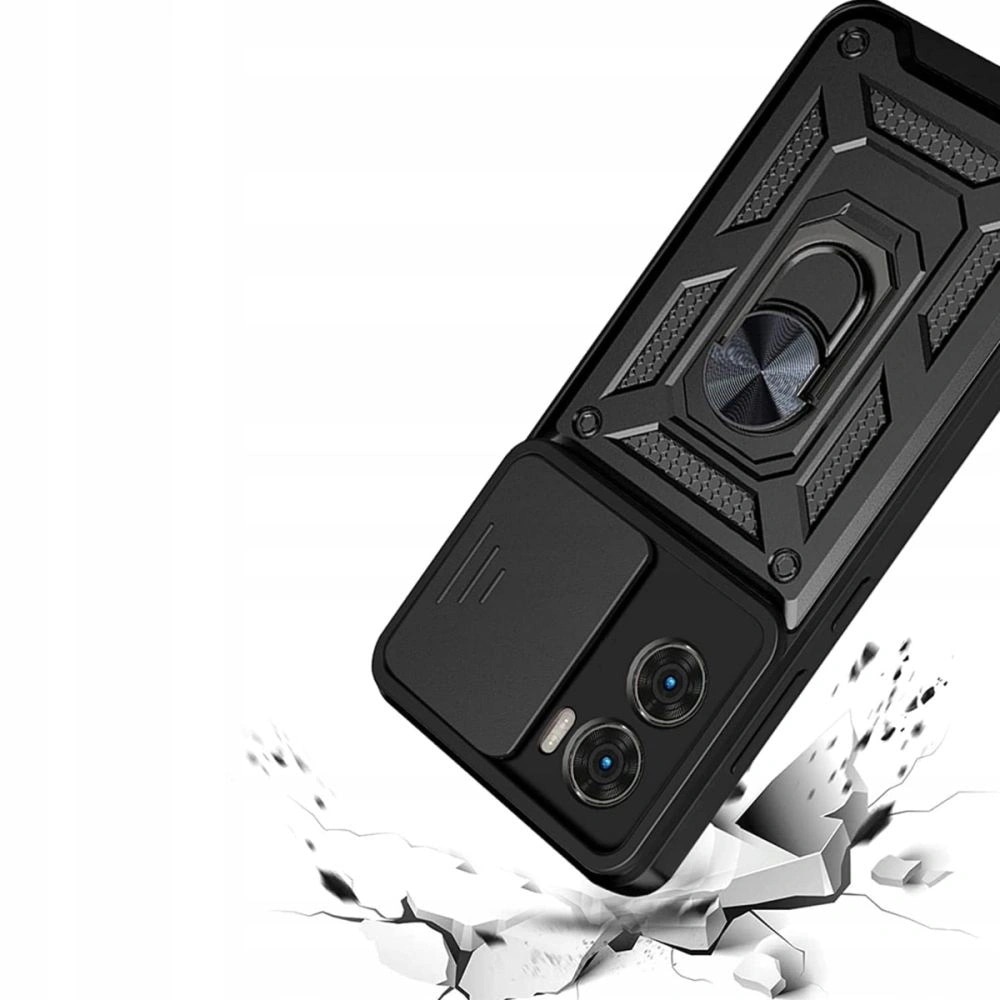 Husa telefon Tech-Protect CamShield Pro, negru mat, cu slider, ring rotativ 360°, TPU/policarbonat