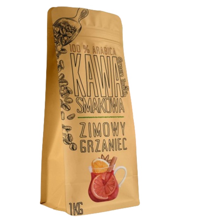 Őrölt kávé, 1kg, Green Touch, forralt bor ízű, 100% Arabica