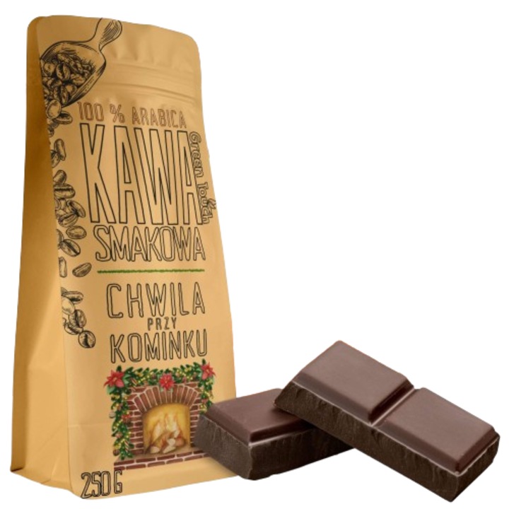 Green Touch ízesített szemeskávé, 100% Arabica, csokoládé és fahéj ízű, 250g