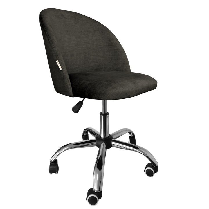 Офис стол, Atos, Въртящ се, сив, 80x56x56 см, тапицерия от кадифе