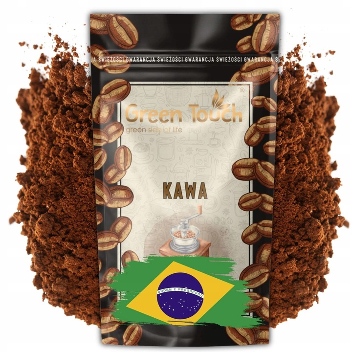 Őrölt kávé, Brazil Yellow Bourbon, Green Touch, 100% Arabica, 200g, mandulás és csokoládés jegyekkel