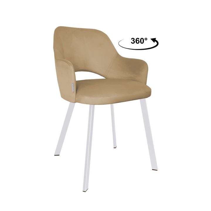 Стол Milano, Atos, текстил, размери 80x56x47см, сив