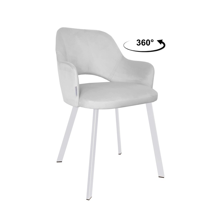 Стол Milano, Atos, текстил, размери 80x56x47см, бял