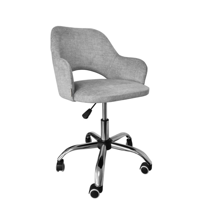 Офис стол Atos Milano Vogue 14, светлосив, 80x56x56 см, текстилна тапицерия