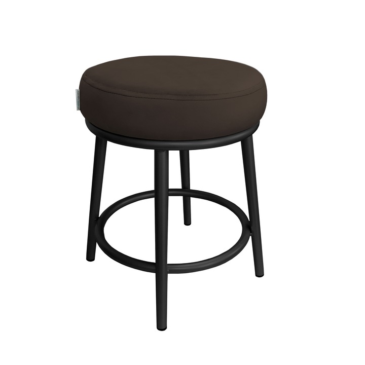 Atos Ben zsámoly, fémes, fekete, bársony kárpitozás, 45,5x35,5x35,5 cm