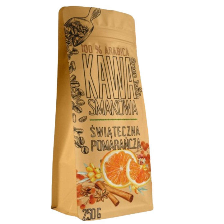 Ízesített kávébab, Green Touch, narancs, 250g