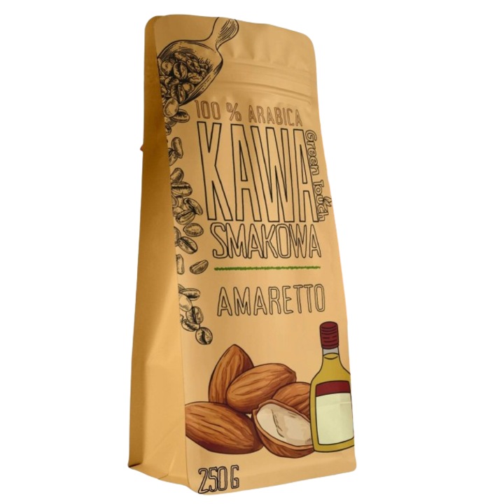 Amaretto ízesítésű kávébabok, 100% Arabica, 250g, Green Touch