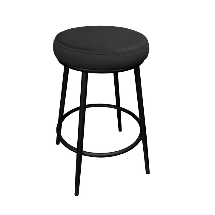 Бар стол, Atos, модел Ben, материал Magic Velvet, черен, 67см