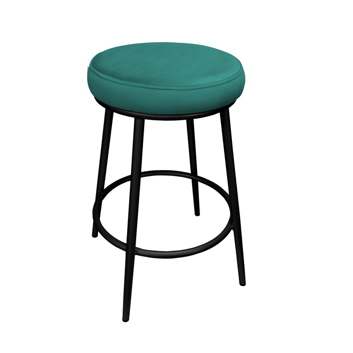 Bárszék, Atos, Ben modell, türkiz, 67cm, fekete alap