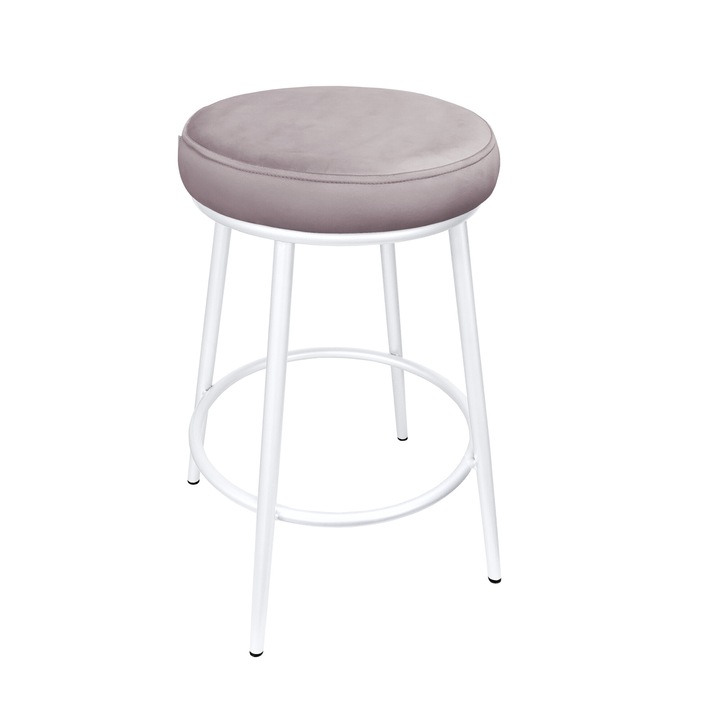 Бар стол, Atos, модел Ben, материал Magic Velvet, сив, 67см