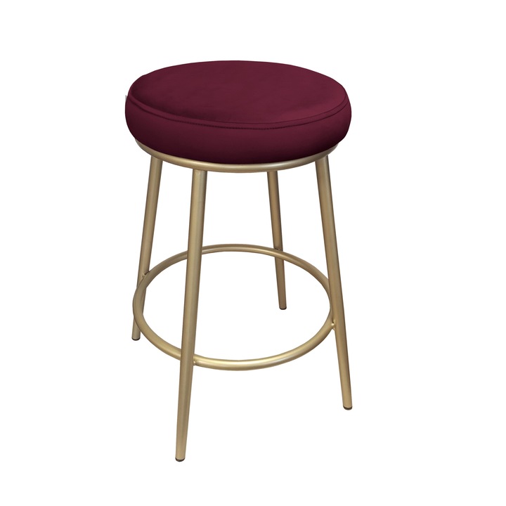 Бар стол, Atos, модел Ben, материал Magic Velvet, цвят златист, размери 67x44x40см