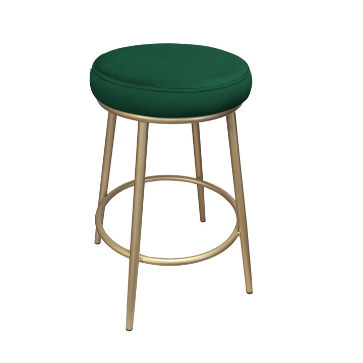 Бар стол, Atos, модел Ben, материал Magic Velvet, барел зелен, 67см