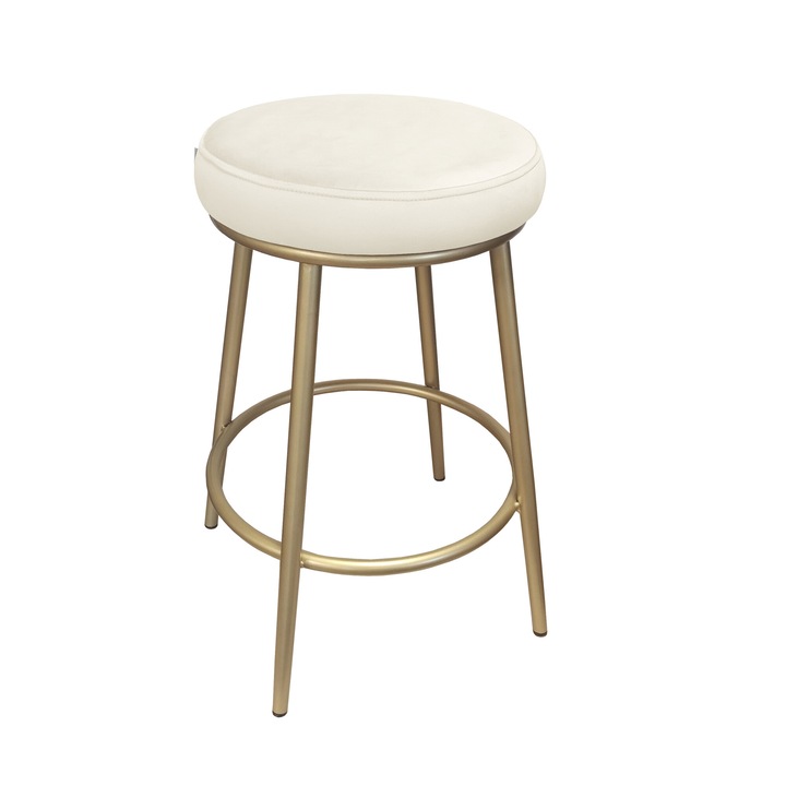 Бар стол, Atos, модел Ben, материал Magic Velvet, цвят крем, размери 44x40x67см