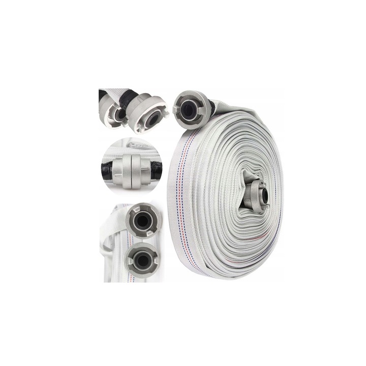 Tűzoltó tömlő, 1", 30 m, fehér, Majster Polska MP0705