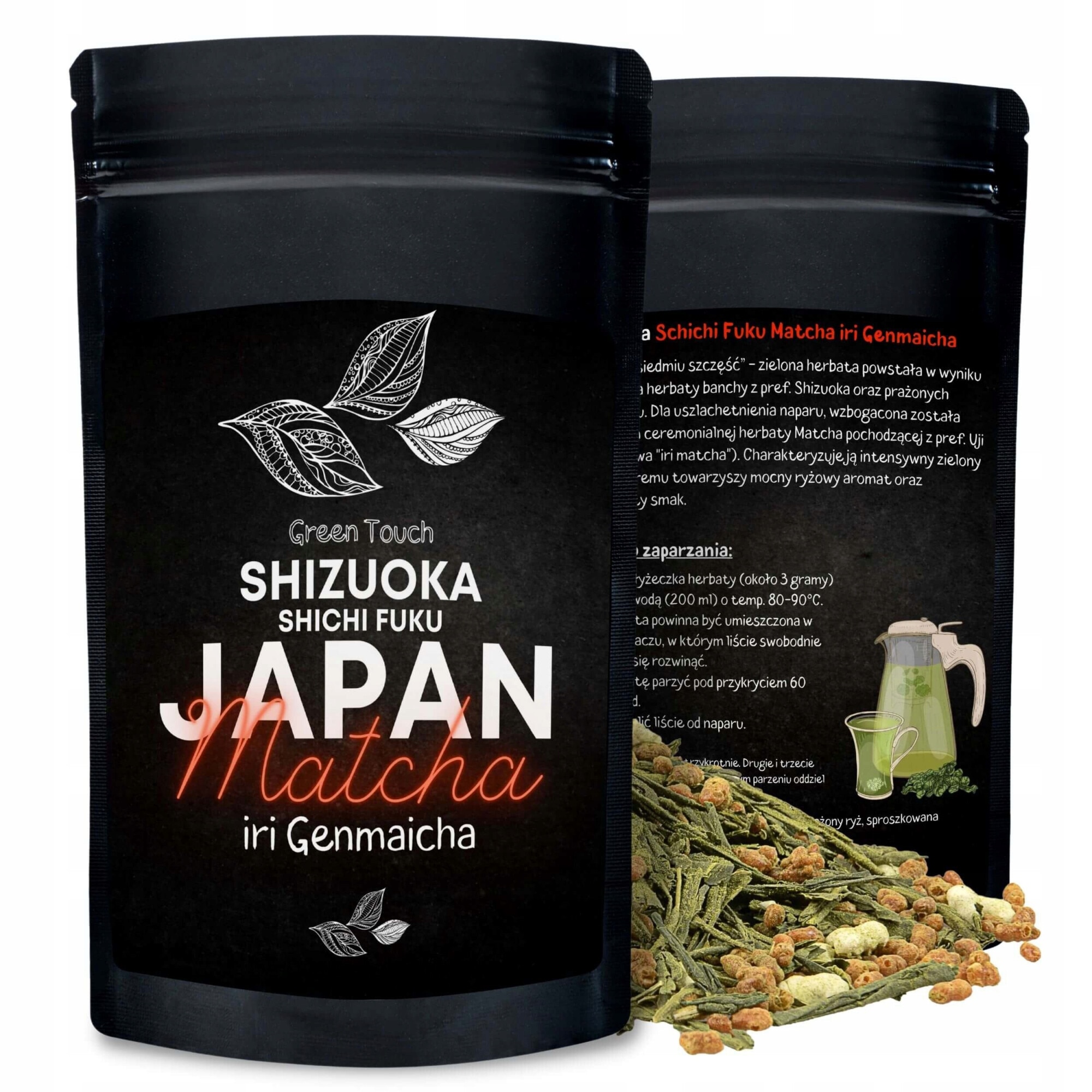 Ceai verde japonez Schichi Fuku Matcha, Green Touch, 100 g, aroma
