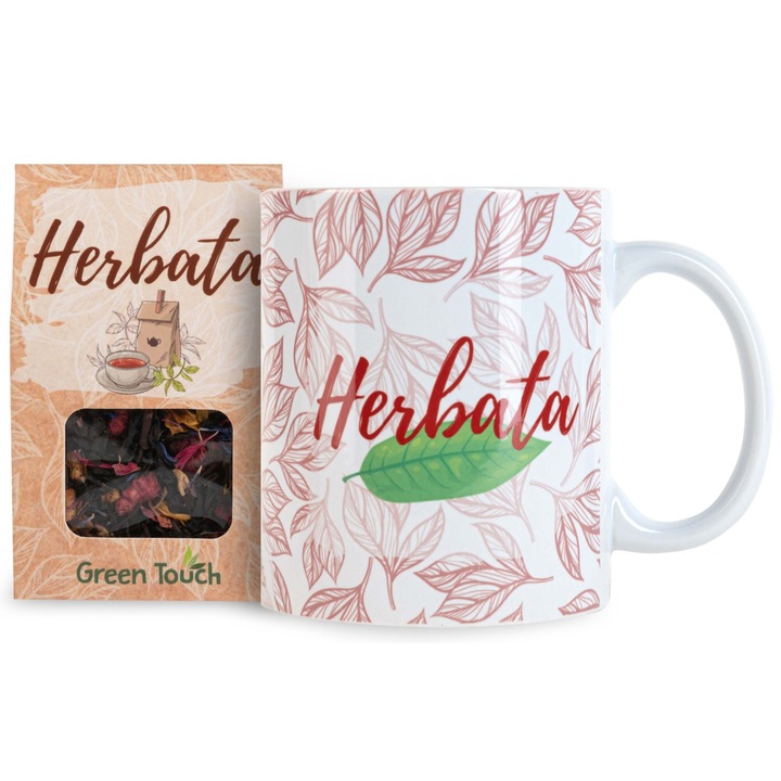 Ajándékszett bögrével és 2 Green Touch teafilterrel, 330 ml