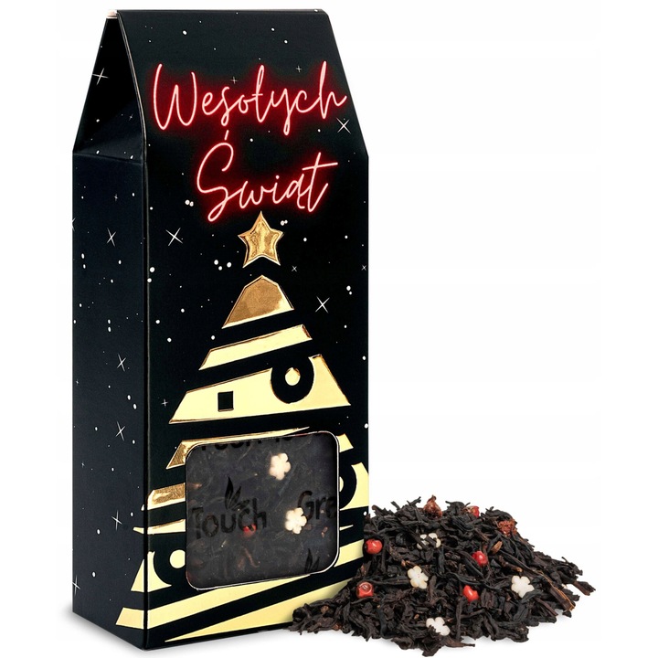 Karácsonyi ízű fekete tea, Green Touch, 60g, ünnepi csomagolás, 17,7x7,5x4,2cm