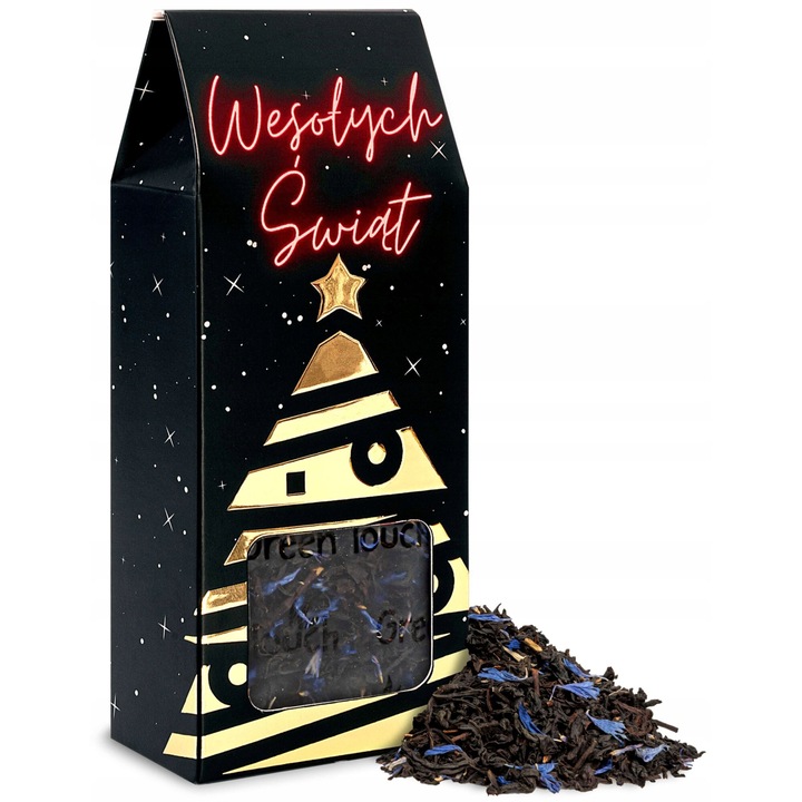 Ceai negru Earl Grey, Green Touch, 60g, ambalaj festiv, dimensiuni 17,7x7,5x4,2cm