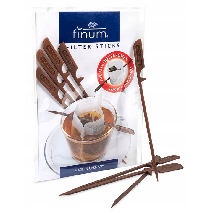 Комплект от 4 броя цедки за чай, Finum, Plastic, Brown