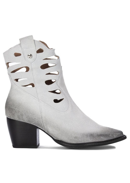 Botine dama Maciejka, piele naturala, alb, 38 EU